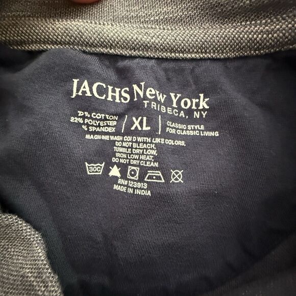 Jachs NY Mens Sweater Grey Blue XL Long Sleeve Crew Neck - Picture 4 of 6